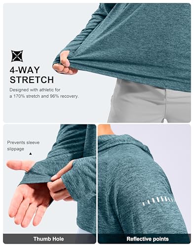Image of Men's Sun Protection Hoodie Shirts Long Sleeve UPF 50+ Swim Shirts for Men Rash Guard Fishing Shirt Quick Dry