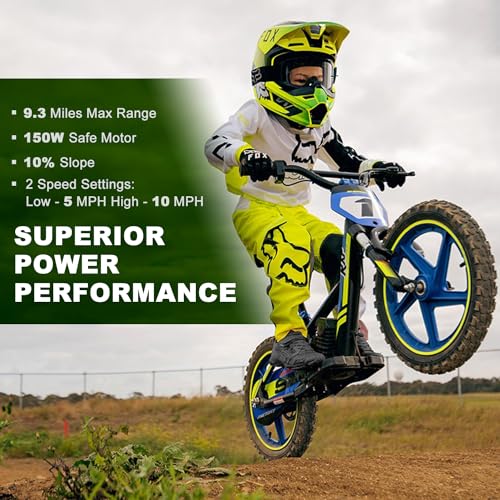 Aiii DNA 12 Lightweight Electric Dirt Bike For Kids, 170/340W Electric Motorcycle Up To 10/12Mph, 24V Detachable Battery, Hand-Operated Dual Brakes Electric Balance Bike For Ages 3-6/5-12 thumb #2