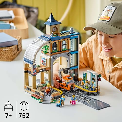 Image of LEGO City Central Train Station Set for Fans of Construction Toys 60469 Building Blocks Toys for 7+ Gift for Boys and Girls