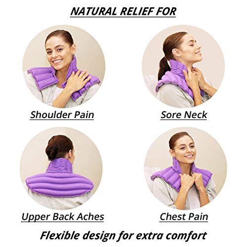 Set of 3 Lavender Heating Pads for Neck and Shoulder Plus | Neck Wraps Microwavable for Relief of Pain, Sore Muscles, Stress, Tension and Headaches (Purple Plus Lavender Value Set)