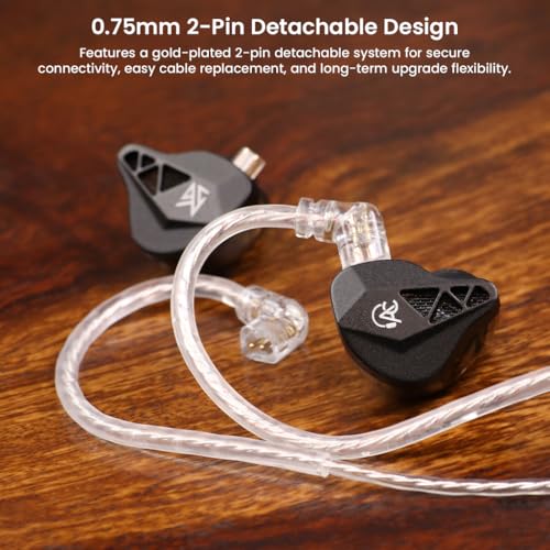 Image of AUDIOCULAR x KZ Beast HiFi Wired IEM Earphones, 10mm Dual Magnetic Dynamic Driver in-Ear Monitor, Wide Soundstage Bass, Detachable 2Pin Cable (3.5 Black)