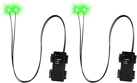 Pack of 2 Halloween Led Glowing Eyes with Timer, Light Up Skeleton Eyes Battery Operated, Horror DIY Skeleton Eyes for Masks Props, Waterproof Outdoor Party Property with Multicolored Option