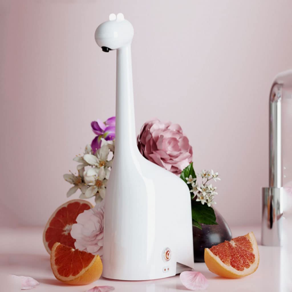 Pratico Dispenser Automatico di Sapone in Schiuma Dispenser Bianco da Cucina da appoggio Bottiglia di Sapone da Bagno 300 ml (10,1 Once) Ricaricabile Popolare