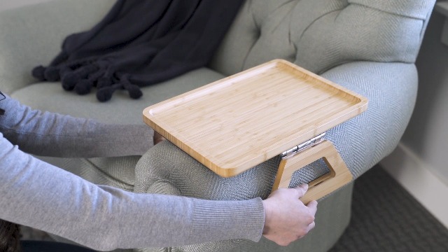 Amazon.com: Shamrock Home Bamboo Trayble Couch Arm Table, Clip On