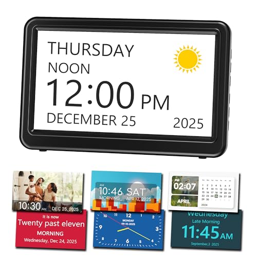 Mesqool Despertador Electrónico con Indicador de Fecha, 20 Alarmas & 20 Recordatorios, Cambio Automático al Horario de Verano, 18 Tonos de Alarma, Reloj-Calendario Eléctrico para Enchufar