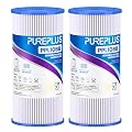 PUREPLUS 20 Micron 10" x 4.5" Whole House Pleated Sediment Filter for Well Water, Replacement Cartridge for GE FXHSC, Culligan R50-BBSA, Pentek R50-BB, DuPont WFHDC3001, W50PEHD, GXWH40L, 2Pack