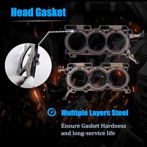 Image of AUCERAMIC Cylinder Head Gasket Set Fit for 2011-2019 Ford Edge Police Interceptor Sedan Police Interceptor Utility 2011-2020 Lincoln Continental MKS MKT MKX MKZ 3.7L V6 DOHC