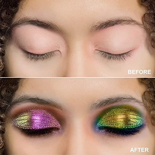 Maki Yika Liquid Eyeshadow, Mothers Day Chameleon Metallic Eyeshadow Color Shifting, Highly Pigmented, Long Lasting With No Creasing Multichrome Glitter Eye Looks (#3 Dawn) #TOP5