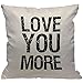 HGOD DESIGNS poszewka na poduszkę 'Love You More' litera poszewka na poduszkę dekoracyjna do domu dla mężczyzn/kobiet/chłopców/dziewcząt salon sypialnia sofa krzesło 45 x 45 cm poszewka na poduszkę