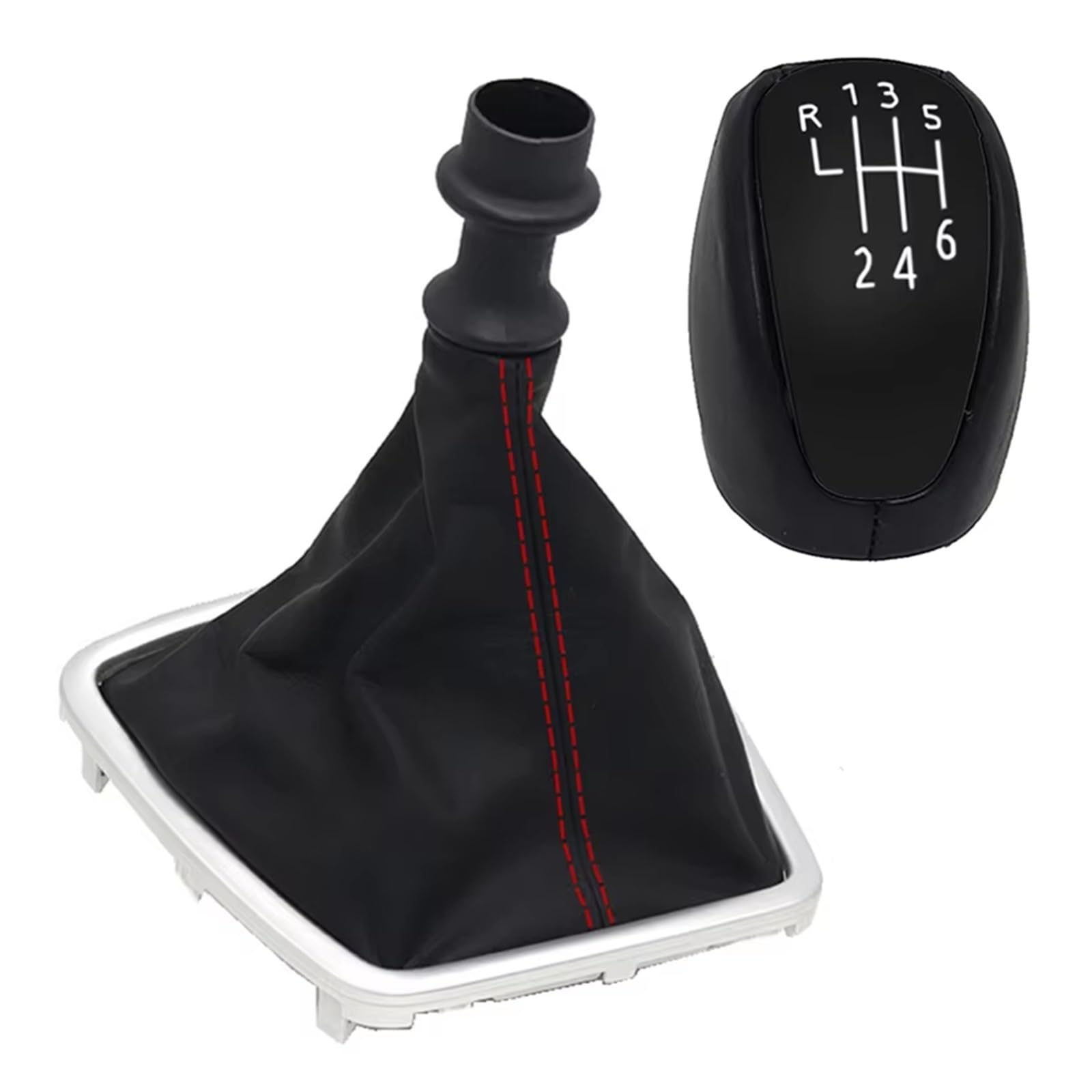 XKOEHXJ Car Gear Shift Knob for Laguna 3 III MK3 2007-2015 Gearbox Handle Gear Lever 6 Speed Stick Shift Knob Boot Gearbox Boot Cover(Type 4)