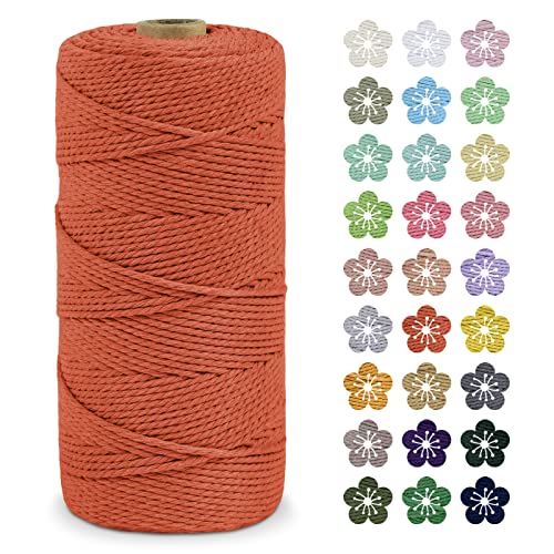 LEREATI Macrame Cord 2mm x 200m, Thick Macrame Rope Natural Cotton Rope Craft String
