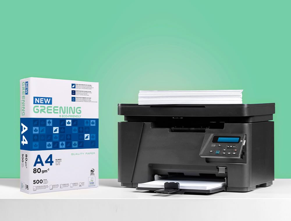 Liderpapel Greening - Papel Fotocopiadora, A4, 80 Gramos, Paquete de 500 Hojas