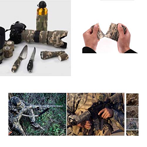 Sqxaldm Camo Tape Stoff Tarnung Wasserfest Camouflage Tape Wrap Outdoor Tarnband Selbsthaftend Jagd Gewebe Band Tarnung Selbstklebende Schutz Camouflage Tape Wrap Tactical Camo Form Multi funktionale – Bild 8