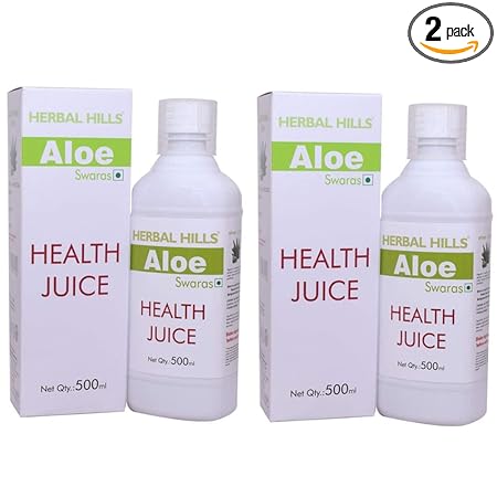 Herbal Hills Aloe Vera Juice - 500 ml Pure Aloevera No added sugar (500 ml (Pack of 2))