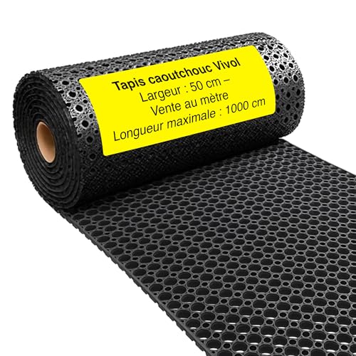 Vivol tapis caoutchouc au mètre - largeur 50cm - rouleau au mètre - longueur max. 1000cm