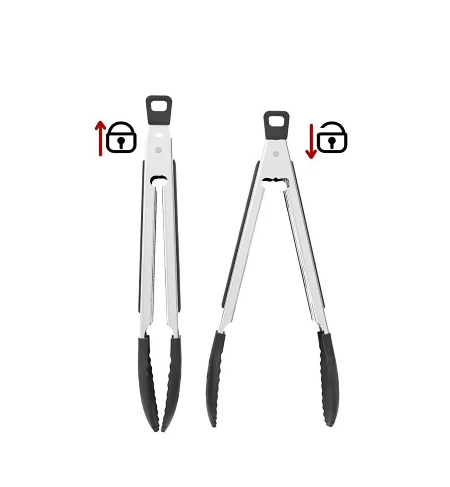 2 unids/set 10/12 pulgadas de acero inoxidable bloqueo servir Anti-escaldado comida carne pan cocina calentador for Buffet pinzas silicona