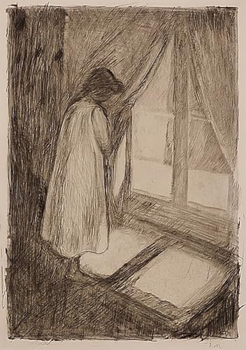 Tableau Impressions d'art Mural La fille à la fenêtre Munch de qualité supérieure