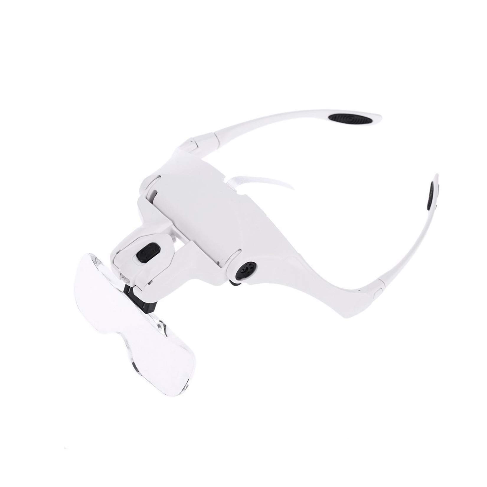 asdchZen Headband Magnifier,Headband Magnifier With 2 Light,5 Interchangeable Lenses,Hands Magnifying Glasses Loupe Visor,For Electronics Watch Repair Jewelry