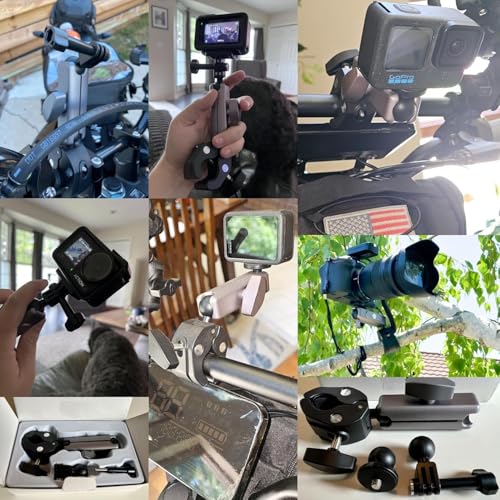 Image of Rotatable Camera Bike Mount Clamp Motorcycle Handlebar Pole Aluminium Mount for insta360 X5 /X4 /X3, Ace Pro /Pro2, Hero13 /12 /11 /10 /9,Osmo Action 5 Pro /4 /3,Action Camera Accessories