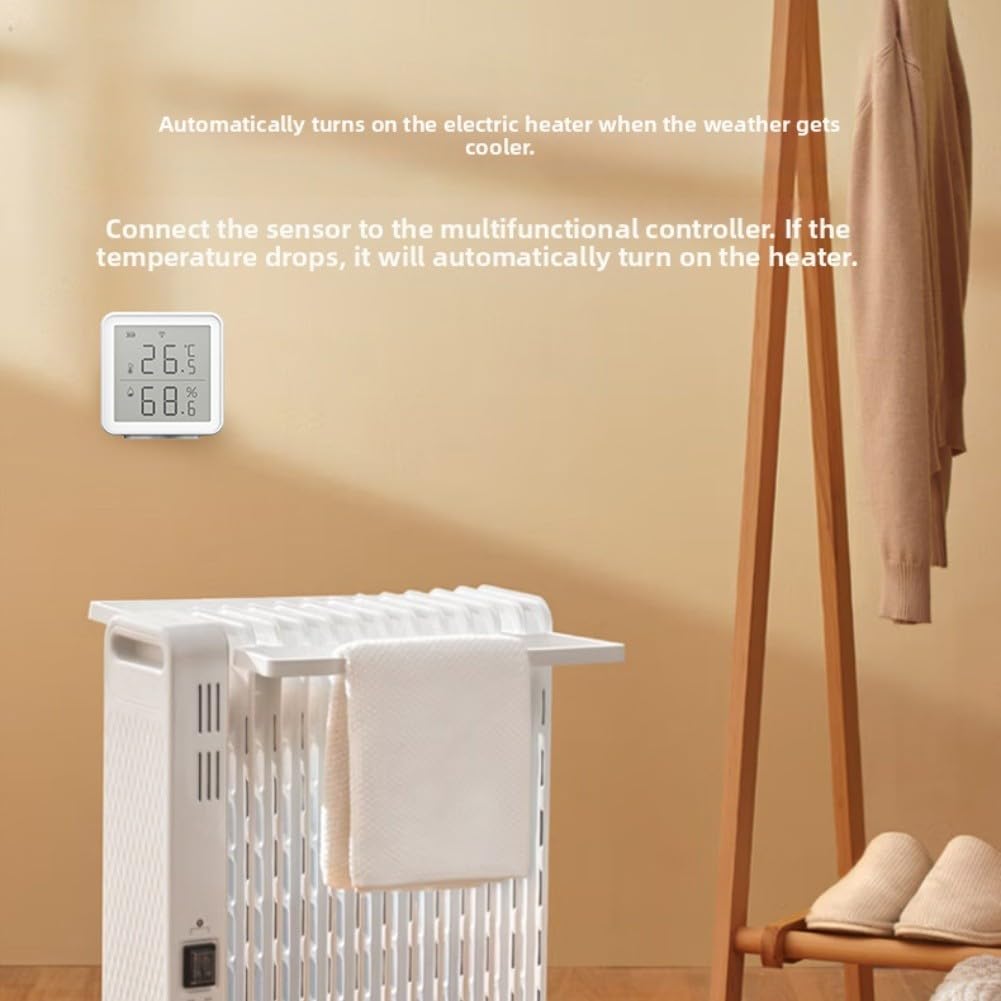Termometro e igrometro Smart WiFi per Alexa Google Home App Controllo in Tempo Reale Temperatura Umidità Monitor con Avvisi 2.4 GHz Bianco