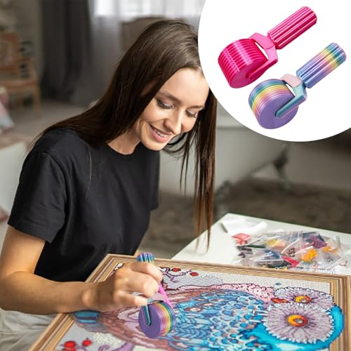 Image of Diamond Art Roller, 2025 New Essential DIY Craft Tool for Rhinestone Embroidery, Easy-Grip Hand Roller, Detachable Diamond Painting Tools and Accessories(Pink Color)
