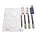 Rotring Isograph Pack de 3 Stylos à encre de Chine + 1 Porte-mine 0,5 mm calibré Rouge bordeaux + 12 Mines HB + 1 Gomme B20 + 1 Flacon d'encre de Chine de 23 ml + 1 Attache-compas combiné