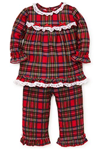 Little Me Baby Girl's Xmas Plaid Pajamas Sleepwear, Plaid, 24 Months