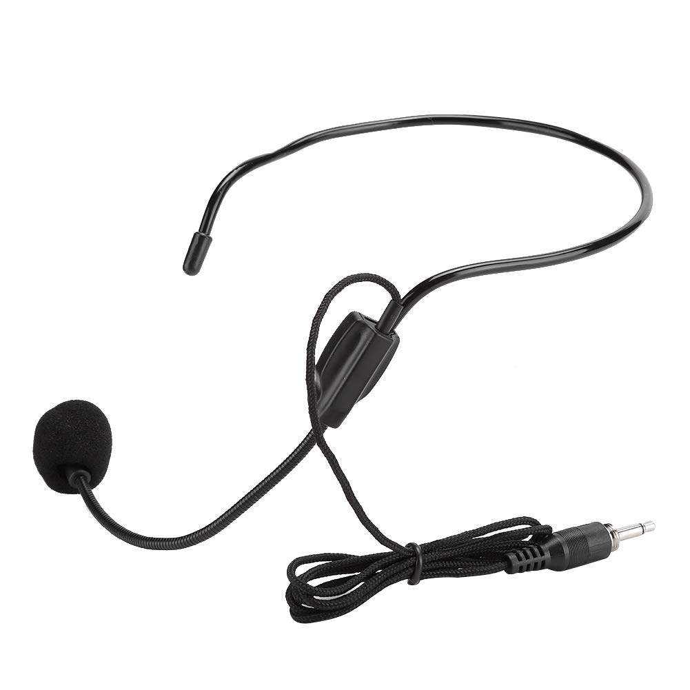 KIMISS Head Headset Microphone Abs + Metal 3Pcs 3.5 mm Screw Plug Wired Head Condenser Microphone Headset Mic for Shopping Guide Guider