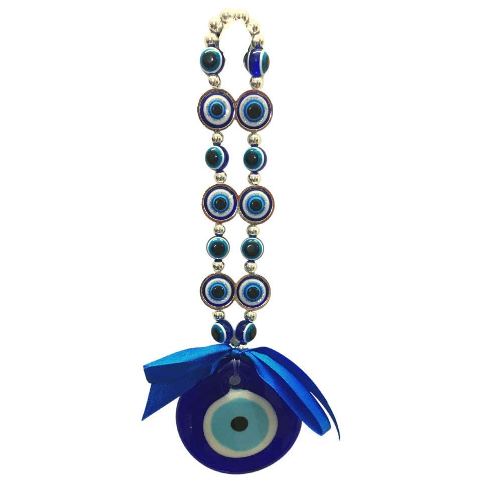 - GJ Evil Eye Hanging for Home, Car & Office | Nazar Protection Charm for Positive Energy & Good Luck | Blue Evil Eyes Decor