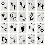 Animal Footprint Stencils Penta Angel 20Pcs Cat Bear Tiger Paw Hand Foot Print Painting Templates...