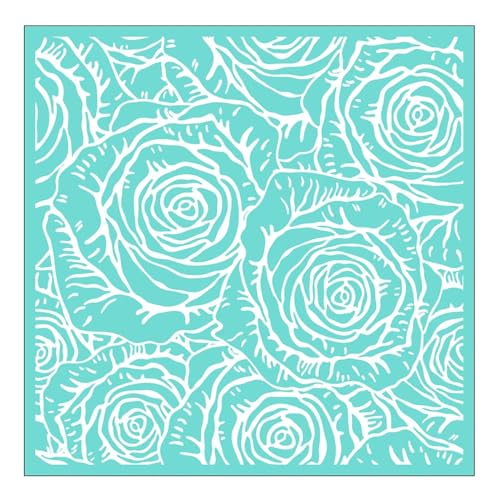 MANGOUSONG Screen Printing Kit,25.3x25.3cm Flower Silk Screen Stencils Reusable Silkscreen Print Kit for Printing Handbag Decoration Template ?Seal Tool