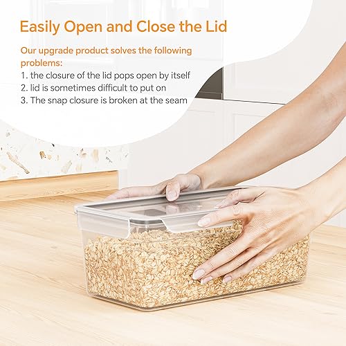 Surejoy Food Storage Containers with Lids Airtight 4PCS Set 3.5L, Kitchen Pantry Organizers and Storage, BPA Free Plastic Pasta Spaghetti Container - Image 3