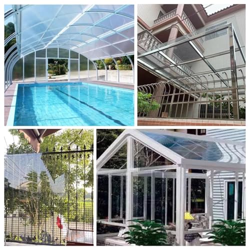 BRCYKRWY Polycarbonate Greenhouse Roof Sheet,Outdoor Patio Greenhouse Panels,Uv Protection Rain Pergola Roof Panels,Glass Replacement,Cuts Easily Suitable - Image 5