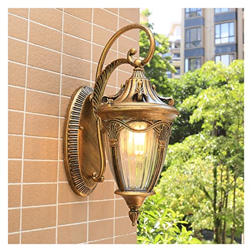 Lampe murale extérieure E26 noire avec abat-jour en verre transparent pour porche