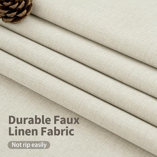 Image of YoungsTex Stone Linen 100% Blackout Curtains for Bedroom 72 Inch Length, Room Darkening Thermal Insulated Drapes for Living Room with Grommet Energy Saving, 2 Panels, 52 X 72 Inch