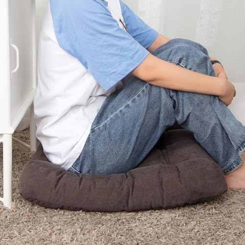Image of Floor Pillow, Square Meditation Pillow for Seating on Floor Solid Thick Tufted Seat Cushion Meditation Cushion for Yoga Living Room Sofa Balcony Outdoor