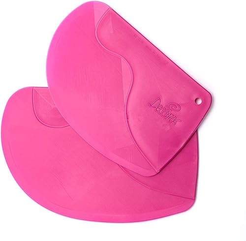 DECORA 2 raspadores de masa de plástico, color magenta, rosa, 6.5 x 4.3 x 0.4 in