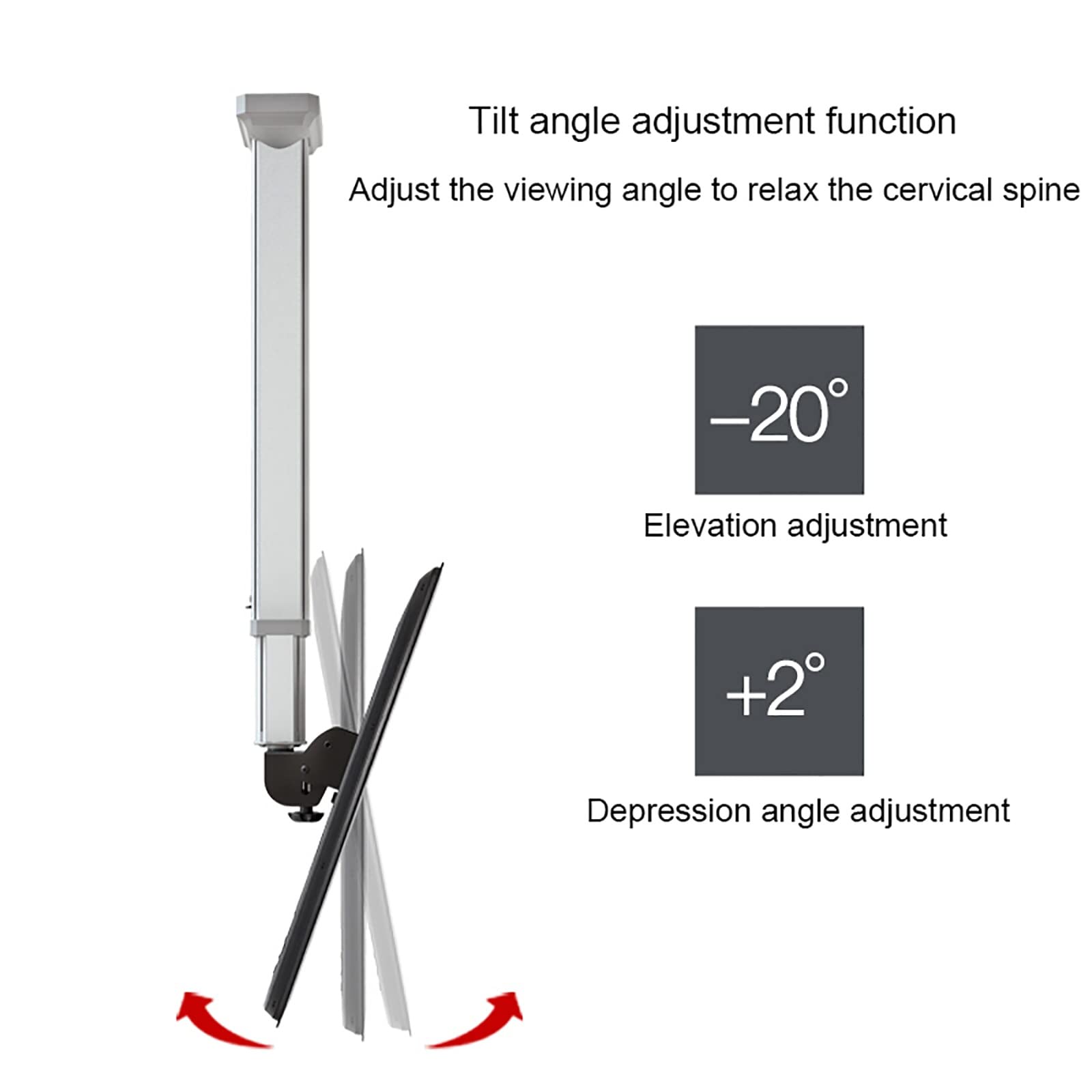 Soporte de techo para TV, altura ajustable, movimiento completo, rotación de 360°, se adapta a televisores de perfil bajo de 40 a 65 pulgadas, VESA máximo 600 x 400 mm, soporte de TV blanco