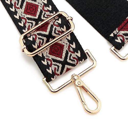 Image of Wide Shoulder Strap Adjustable Replacement Belt Guitar Style Crossbody Bag Handbag Strap Multicolor Canvas Straps(Wide:2in)(Color56)