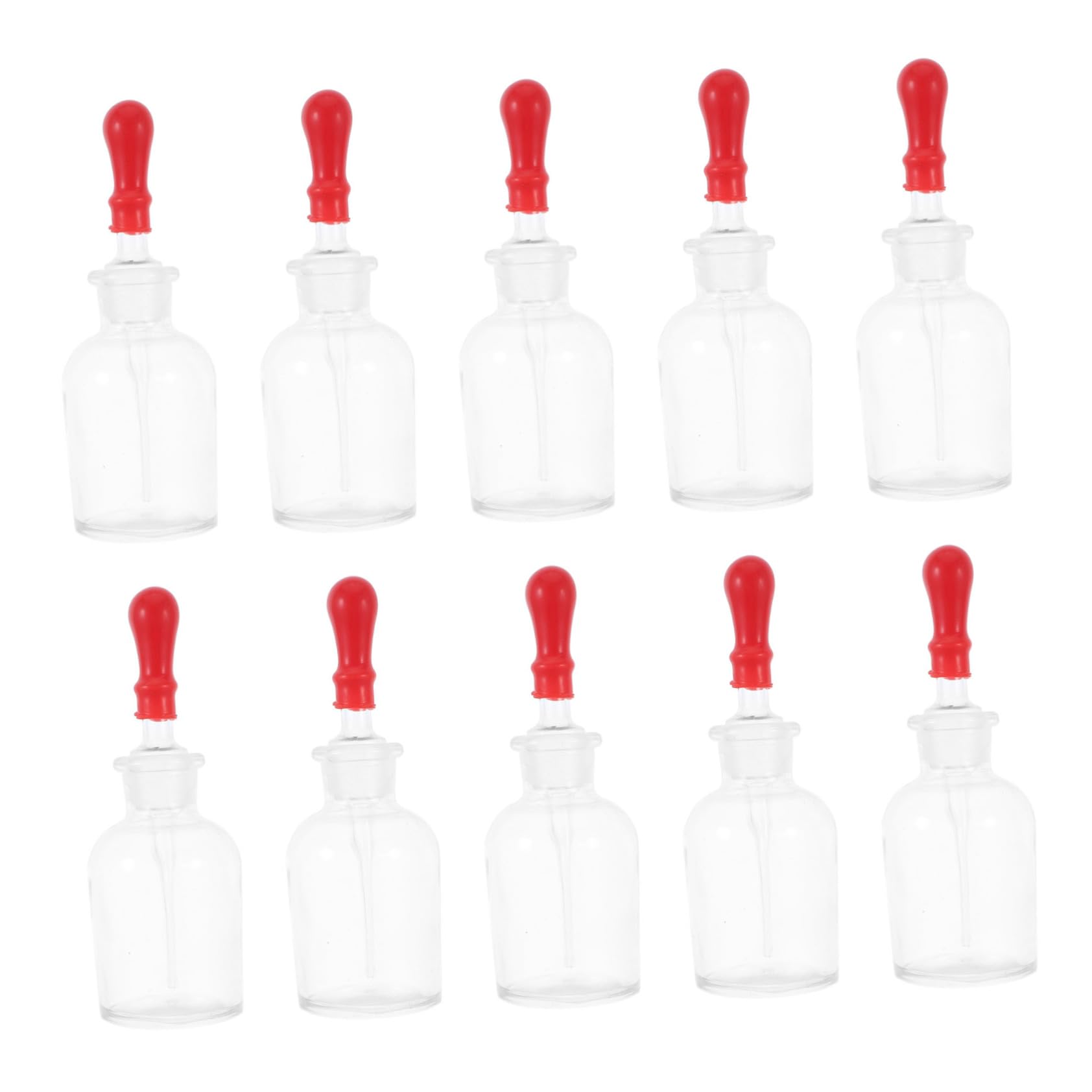 SOLUSTRE 10pcs 60ml Clear Dropper Bottle For Essential Oils Small Glass Bottles With Dropper For Travel Transparent Bottle For Liquids