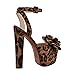 Only maker Women's Platform Chunky Heels-Floral Open Toe High Heel Sandals-Sexy Party Club and Evening Dress Shoes Brown US9