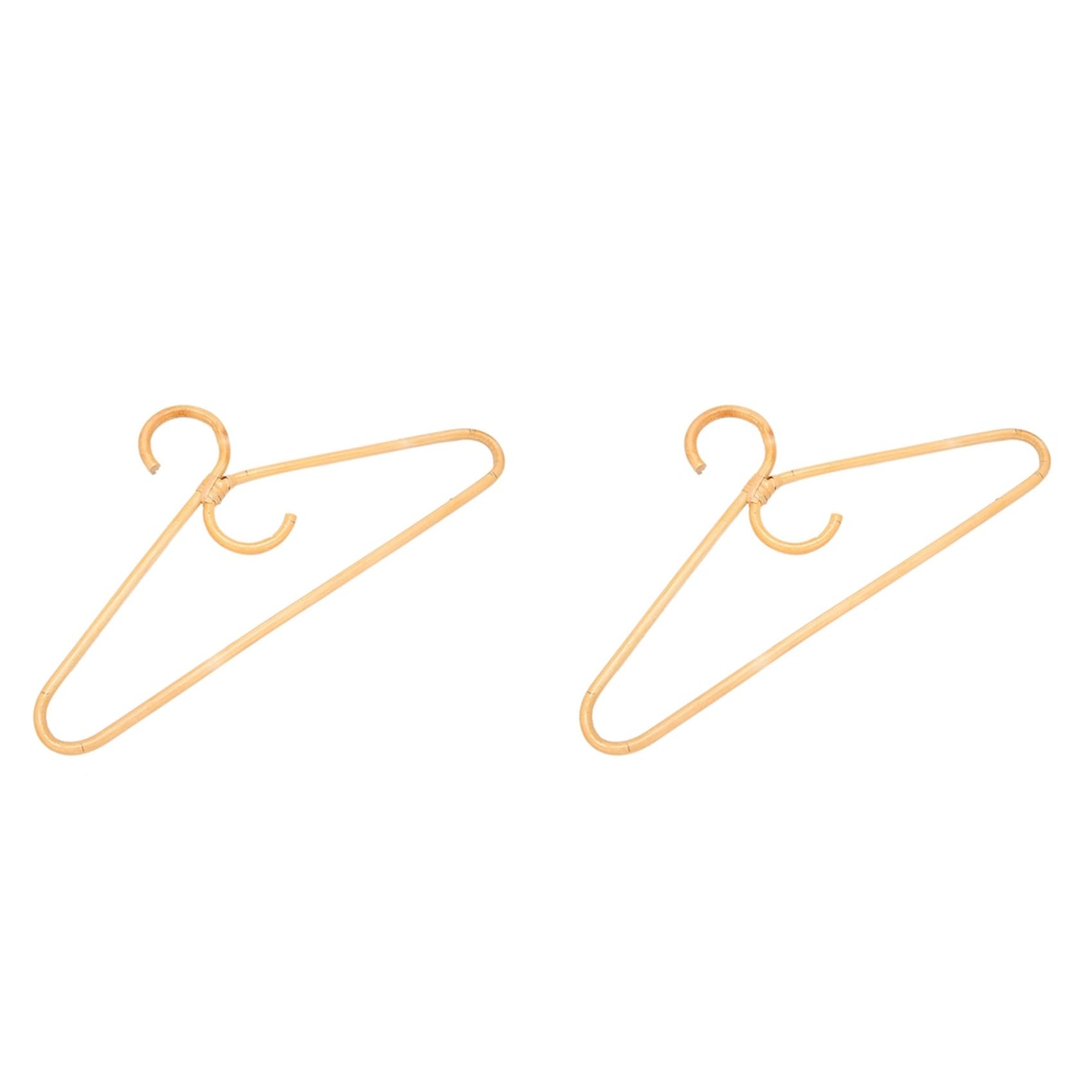 Aundhegrtt 6X Rattan Adult Double Hook Hanger Retro European and American Rattan Hanger Handmade Rattan Hanger
