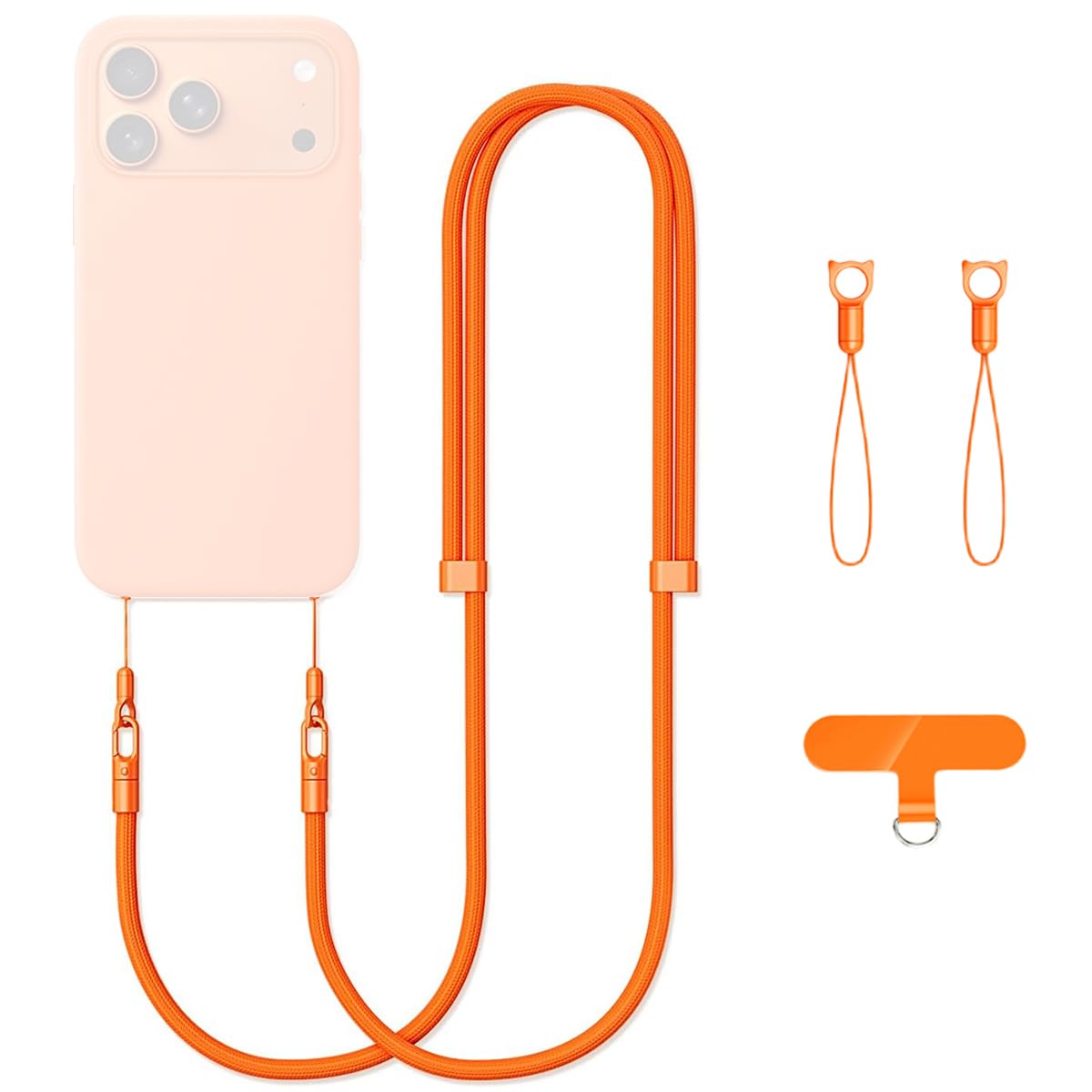 ZORBES® Adjustable Phone Sling Strap, Double-Buckle Phone Lanyard, Crossbody & Neck Phone Strap with TPU Tether Tab, Includes 2 Lanyard Accessories, Hands-Free Phone Holder for Any Case-image-35