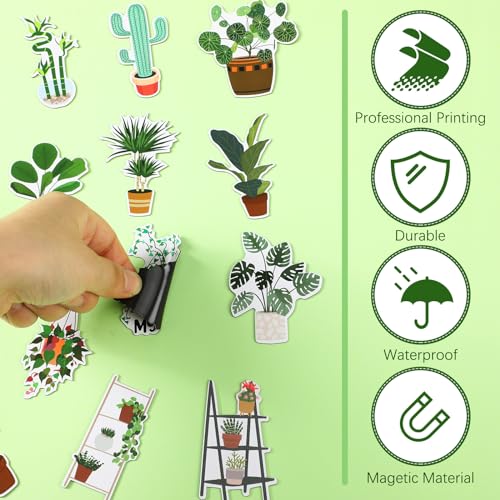 Pack de 32 imanes decorativos de plantas Copkim miniatura 3