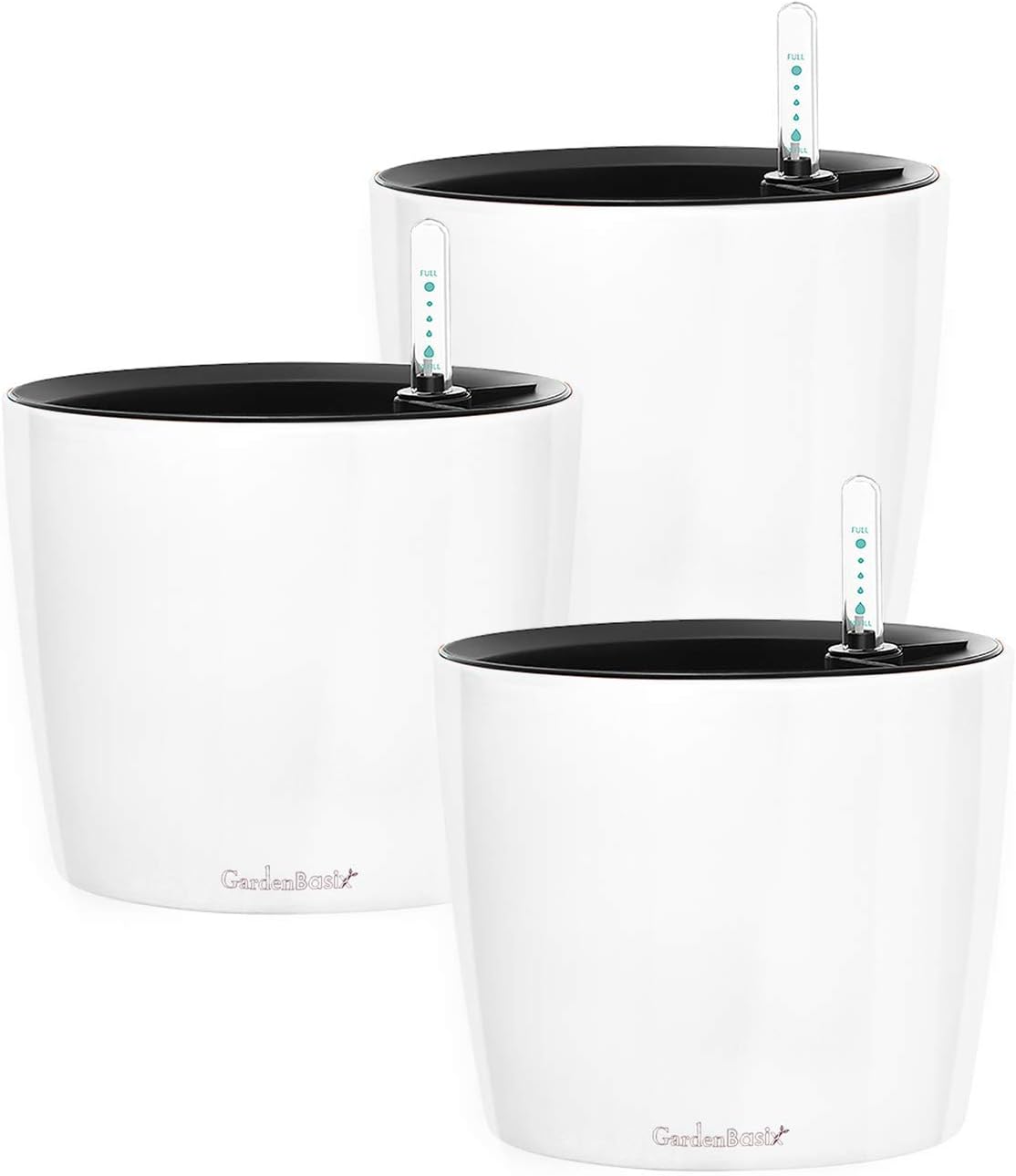 7'' Round Self Watering Planter with Water Level Gauge