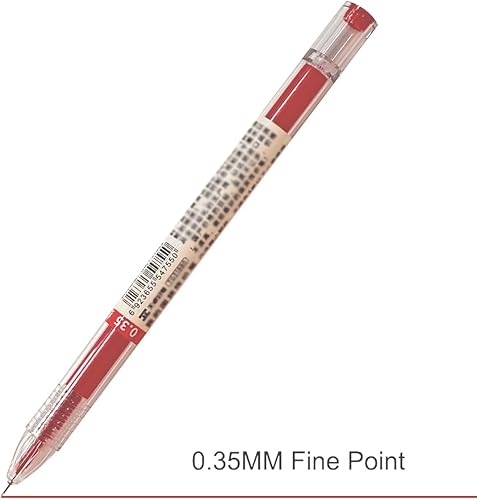 Miniatura 2 de BEMLP Bolígrafo de tinta de gel de punta extra fina, bolígrafo de 0.014 in, tinta líquida roja, bolígrafos de gel de secado rápido para oficina