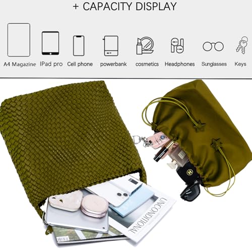 Image of Woven Tote Bag for Women, Shoulder Handbags, Beach Hobo, Handwoven Satchel Underarm Bag, Top-Handle Bag With Purses