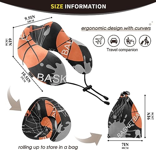 ZRWLUCKY Suporte de pescoço Padrão de jogo de basquete esportes abstrato atualizado travesseiro de p