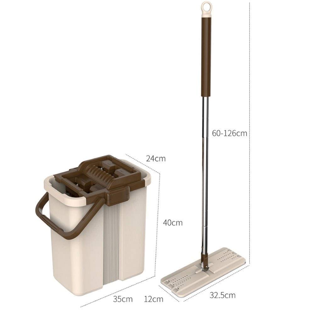 Mop Mop Piatto in Acciaio Inossidabile Set mocio casa 1 Secchio 1 Mocio Pulizia Pavimento Asciutto e Bagnato 1 Mocio Riutilizzabile Pulizia Pavimento e della casa