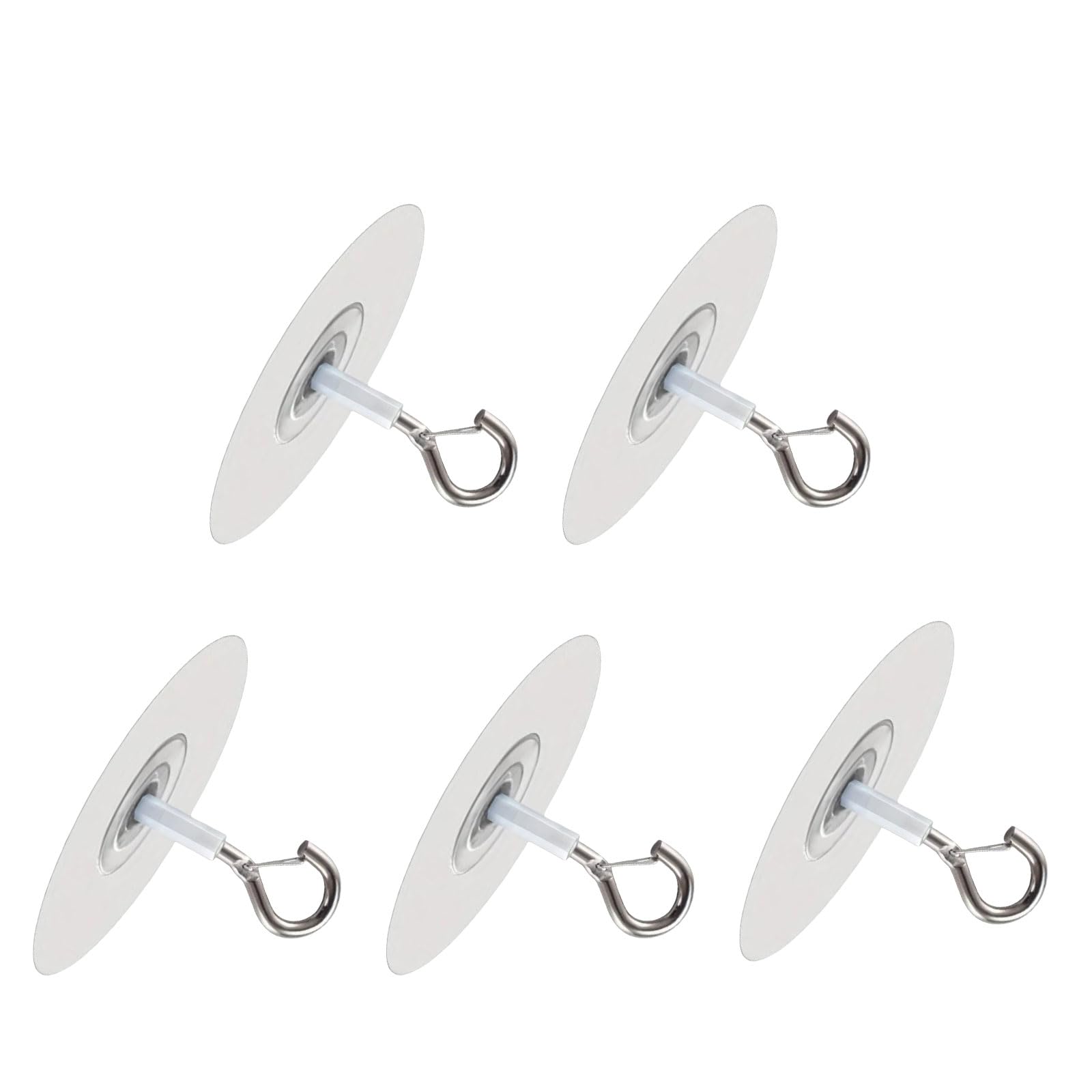 ZYOUQI of 5 Multipurpose Adhesive Hooks for Smooth Surfaces Drillless Removal Ideal for Renters Versatile Hanging Wall Adhesive Hooks